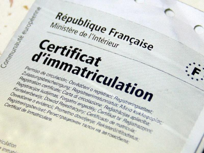 Certificat d'immatriculation